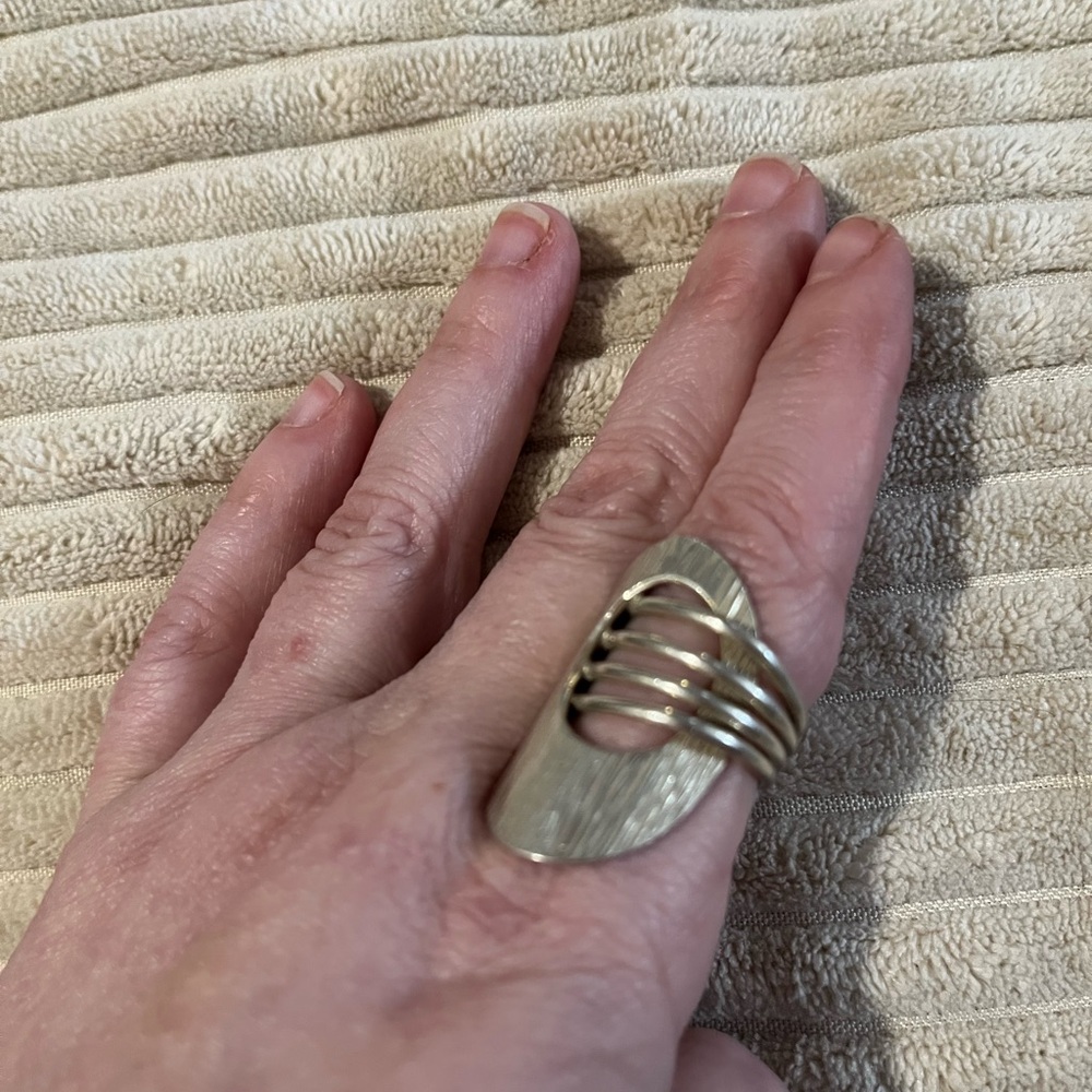 Sterling Silver Statement Oval Ring - image 2